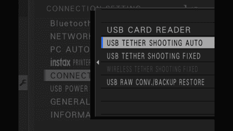 Fujifilm X-T4 USB Connection Tether-Auto