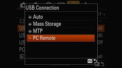 Sony A7Rm3 USB Mode PC-Remote