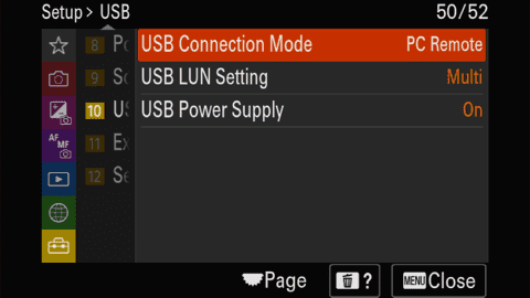 Sony A7m4 USB Mode PC-Remote